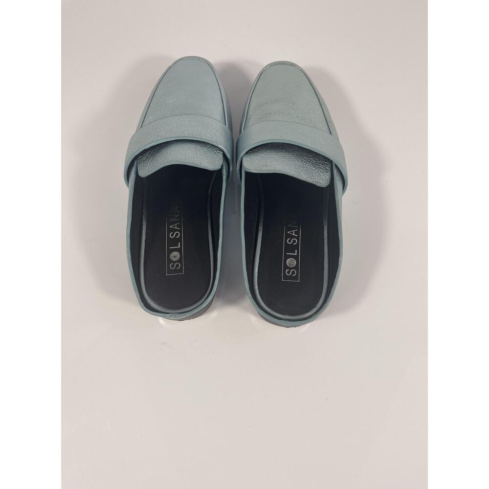 Sol Sana Renold Slide Shoes Women's Size 36 Blue Metallic Leather Loafers New - Picture 4 of 9